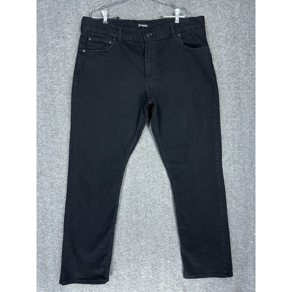 Origin Jeans Mens 38x32 Black Straight Stretch Made In USA